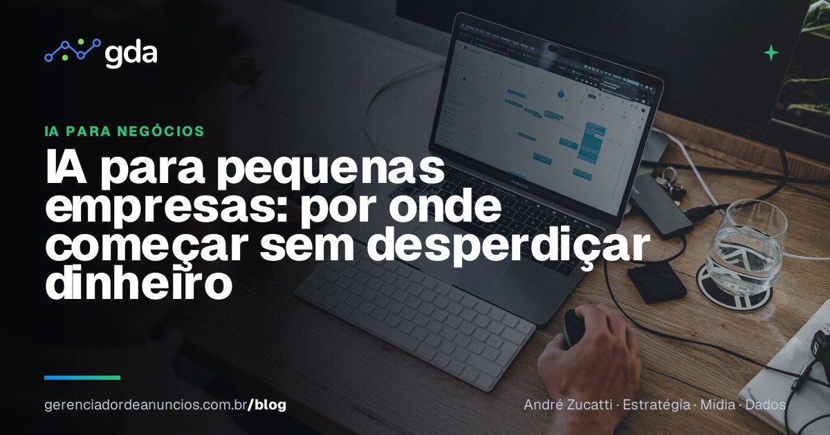 Empresário usa um assistente de inteligência artificial em um notebook no escritório